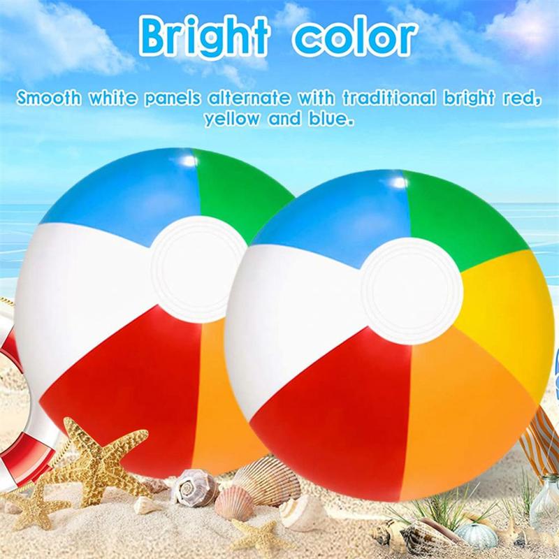 Faconbe- Round Beach Ball Leak-proof Beach Ball Colorful Beach Balls ...