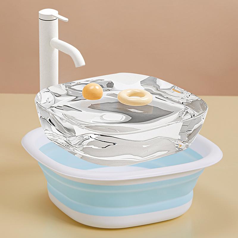 Thickened Foldable Wash Basin Portable Hostel Plastic Foot Basin Baby Infant Wash Basin Home Use 2