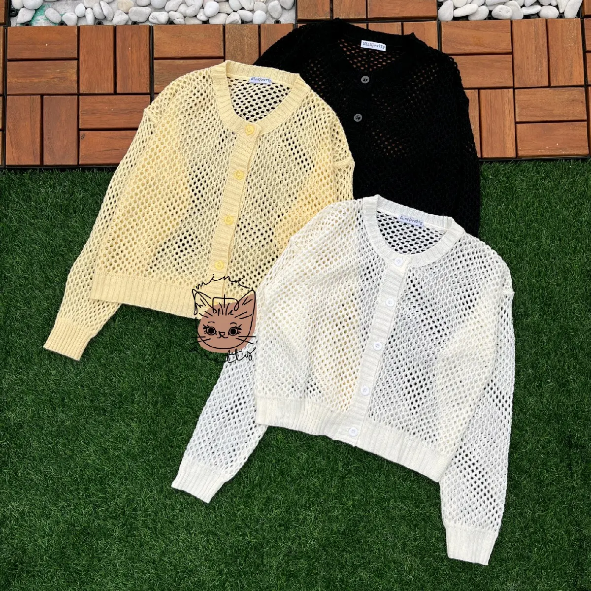 Cardigan Rajut Crop Jaring / Cardi Fuji