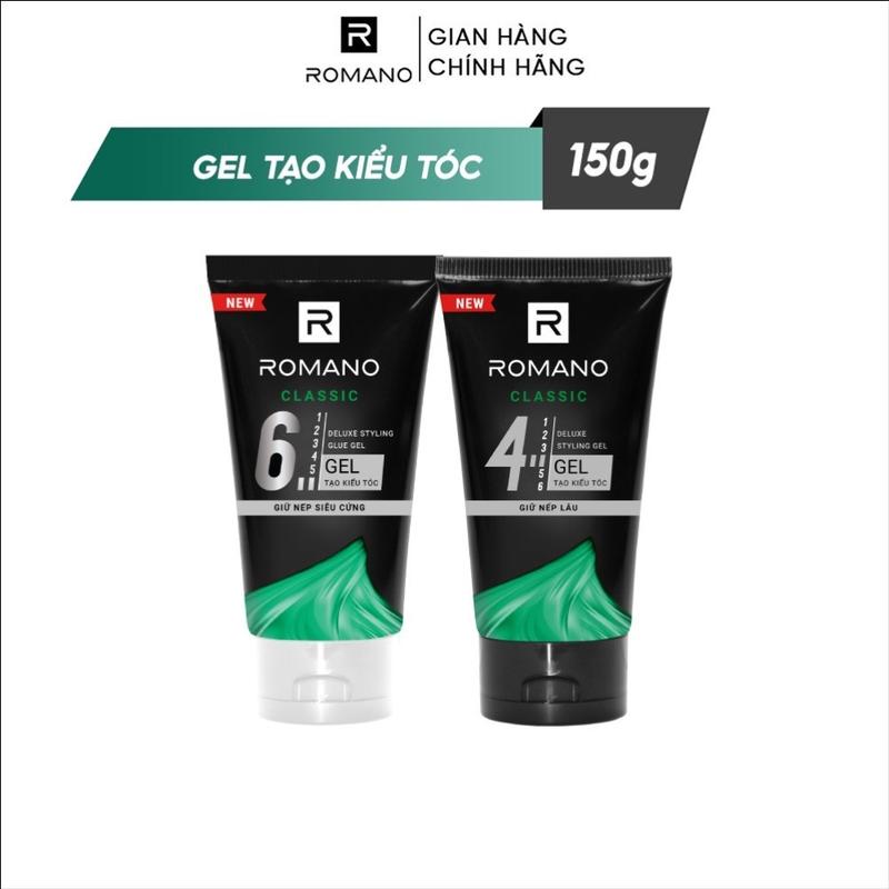 Gel vuốt tóc Romano Classic 150g giữ nếp lâu và giữ nếp siêu cứng Dưỡng Tóc Chăm Sóc Tóc
