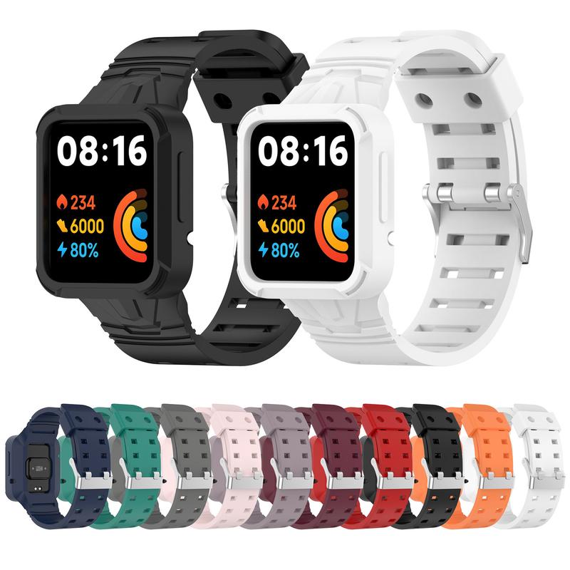 Dây đeo + vỏ cho Redmi Watch 2 Lite, thay thế vòng đeo tay thể thao, dây đeo cổ tay cho Xiaomi Mi Watch Lite, dây đeo silicon