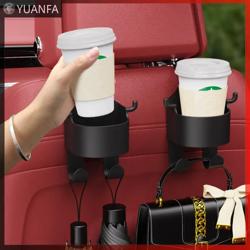 Móc Treo Tựa Đầu Ghế Ô Tô, Sắp Xếp Lưu Trữ, Thông Dụng, Có Ngăn Đựng Cốc, Thích Hợp Cho Túi Xách, Vừa Vặn Thông Dụng, Phụ Kiện Xe Hơi