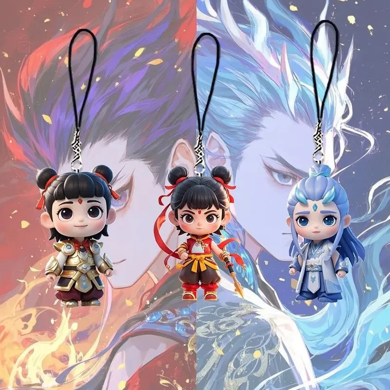 Mặt Dây Chuyền Chuỗi Điện Thoại Nezha 2, Thiết Kế Trẻ Em Quỷ Naohai Và Bánh Hoa Sen, Phong Cách Anime Hoạt Hình, Giá Trị Cao, Thích Hợp Để Đồ Trang Trí Ba Lô Nezha Và Ao Bing, CP