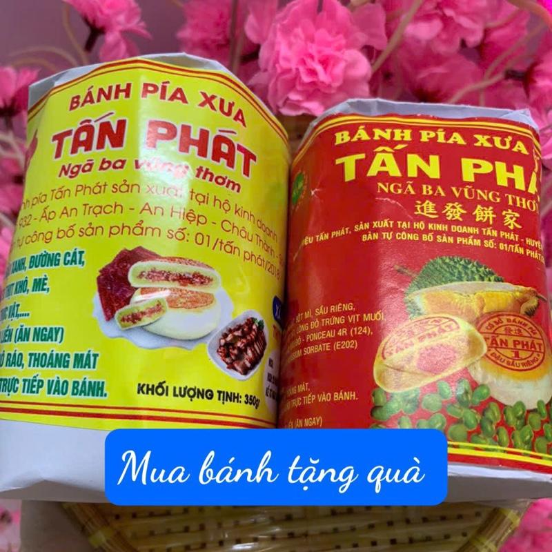 COMBO 2 CÂY BÁNH ( ĐẬU XANH SẦU RIÊNG TRỨNG- XÁ XÍU THỊT LẠP TRỨNG) gói giấy xưa Tấn Phát-1 cay banh:400 g :4 cai