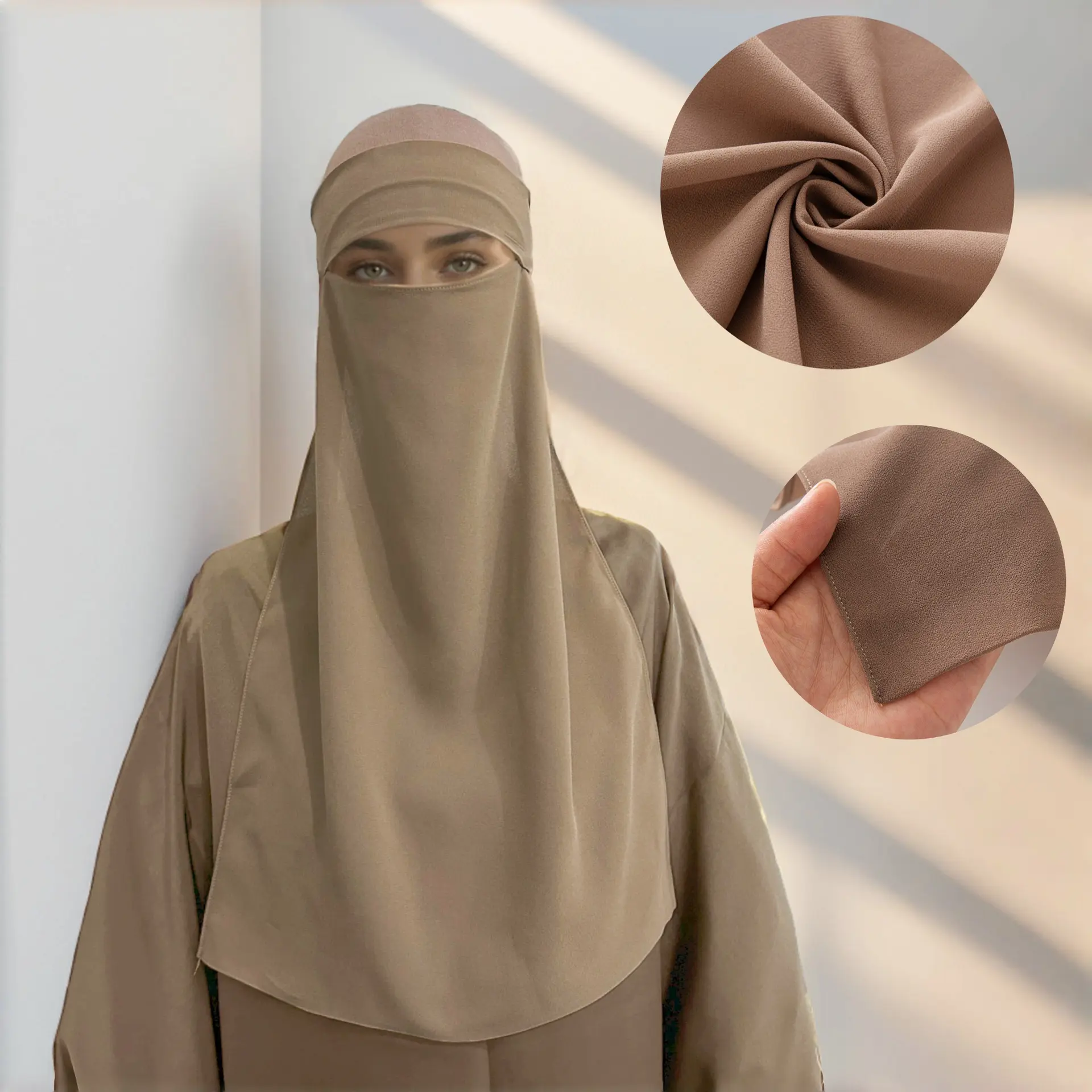 Middle East Arabic Chiffon Breathable Sun Protection Mask for Women Long Sleeve