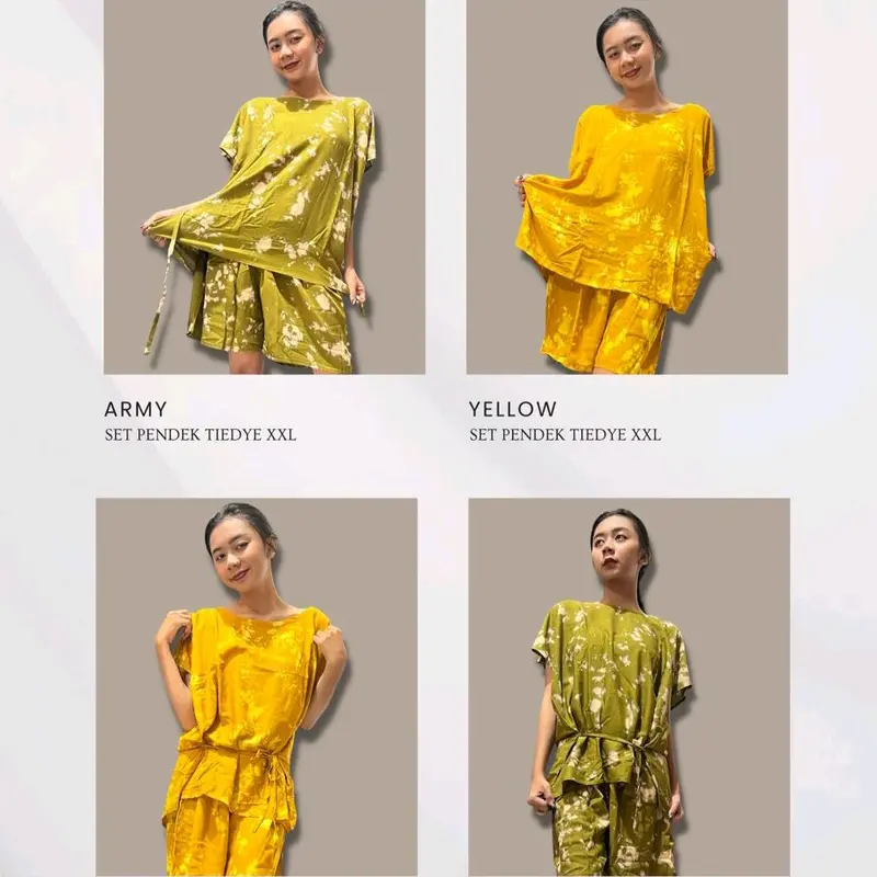 Setelan Celana Pendek Jumbo Tie Dye LD 130cm 3