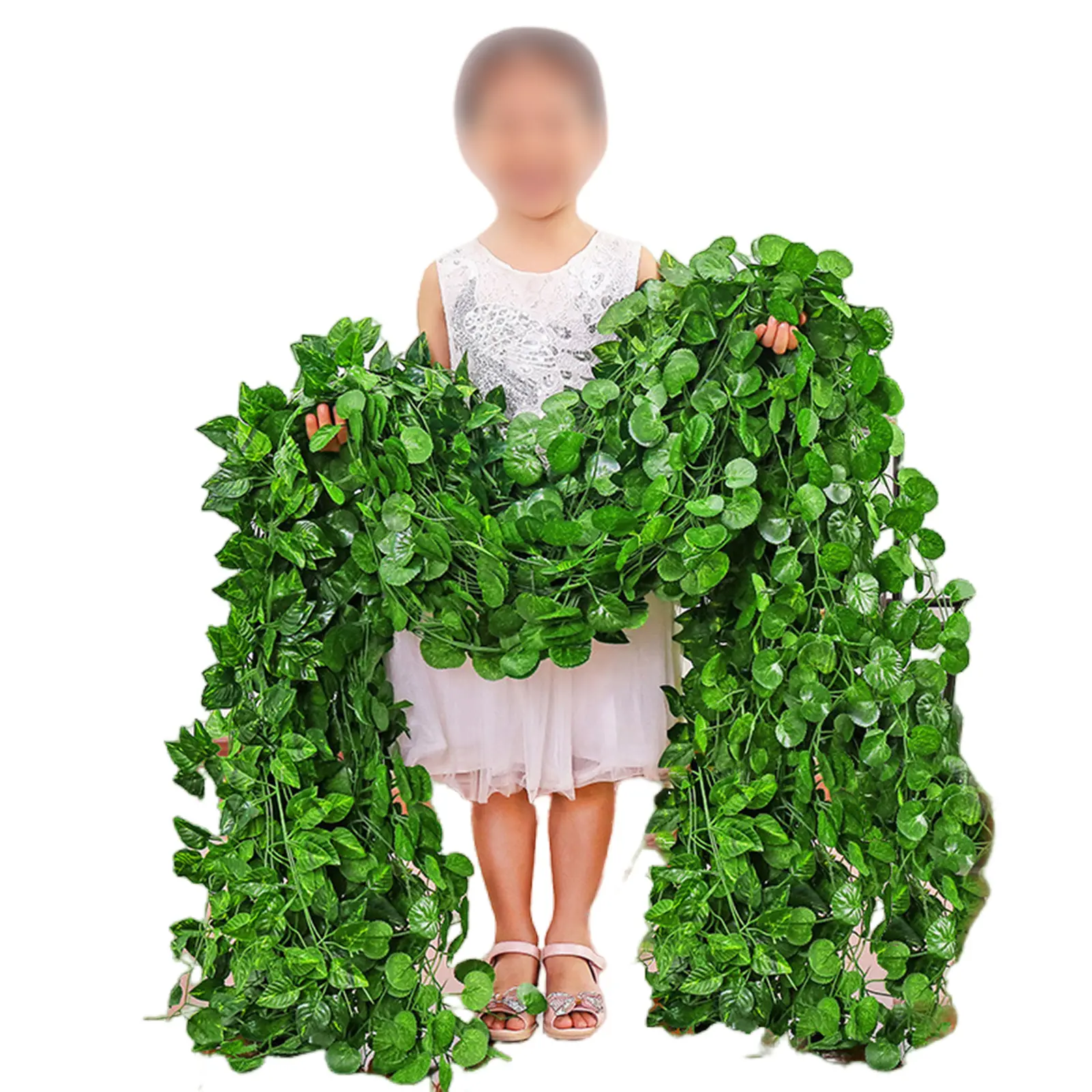 Cây thường xuân nhân tạo, dây leo cây, sợi tổng hợp, lá thường xanh giả, vòng hoa giả, trang trí, phủ tường xanh, thích hợp sử dụng trong nhà, chống tia cực tím, vách ngoài thực tế, nền ngoài trời, nhựa Decor Decor Phòng Trang Trí Nhà