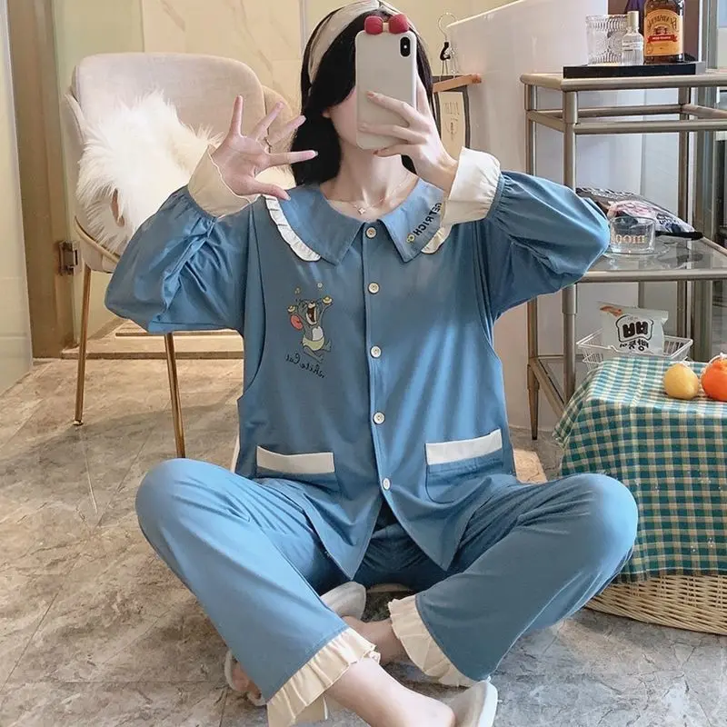 Bộ bầu - bộ sau sinh - cho con bú - 2 chức năng - chất liệu thun co giãn( mèo tom - QDTD ) 1