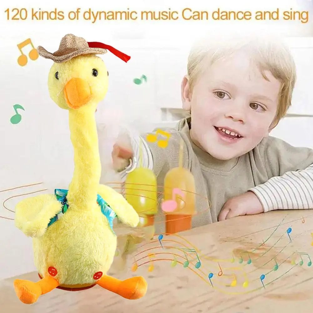 Đồ Chơi Nhồi Bông Điện Tử, Vịt Nhảy Múa, Búp Bê Nhồi Bông Mềm, Thích Hợp Cho Trẻ Sơ Sinh, Có Thể Hát Và Nhảy Theo Giọng Nói, Đồ Chơi Tương Tác Cho Trẻ Em