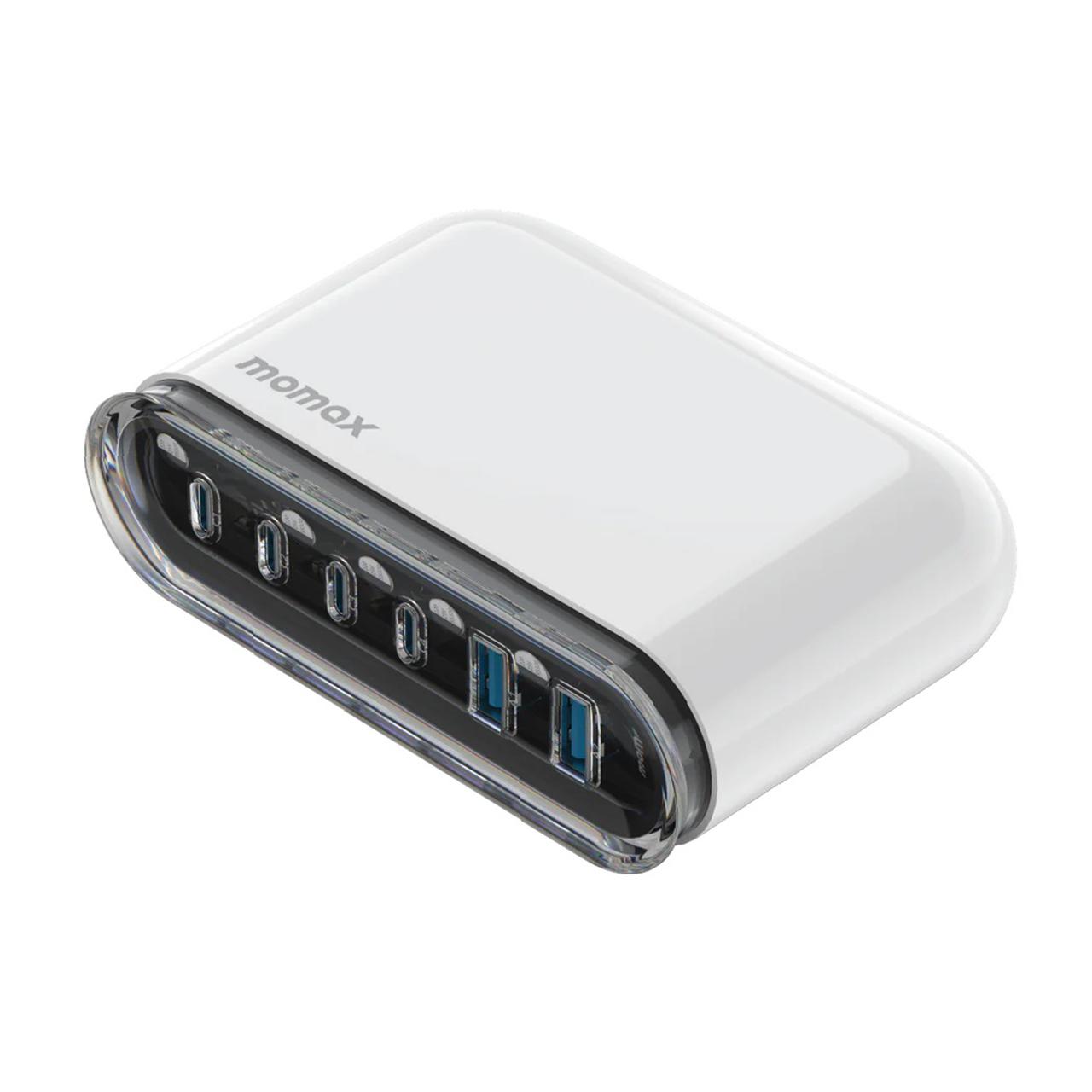 Momax Desktop Charger 120W 2A 4C GaN UK 1-Charge Flow+ - White UM55UKW