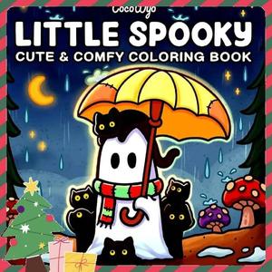 Christmas Gift Spooky Cutie Coloring Books, 1 Count 22 Pages Cartoon Ghost Themed Cartoon Ghost Coloring Book, Comfy Coloring Book for Adults Teens, Gifts for Teen Boys, Best Friend Gifts