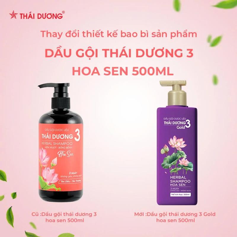 Dầu Gội Thái Dương 3 Hoa Sen chai 500ml sao thái dương