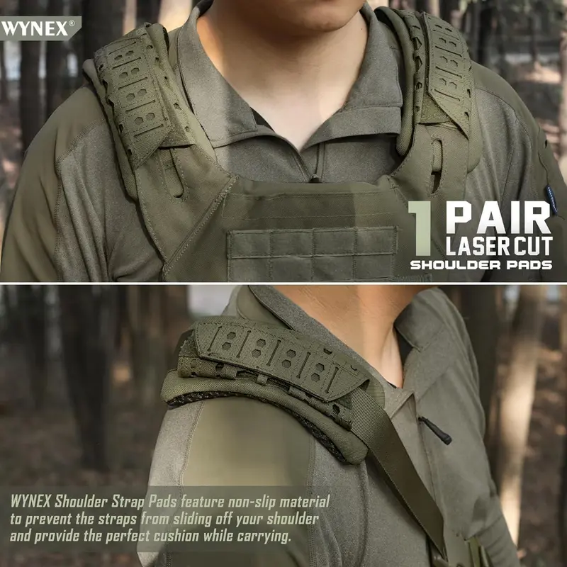 Outdoor Tactical Shoulder Pad, Breathable Laser Cut Tactical Vest Buffer Non-slip Shoulder Pad, Shoulder Strap Pad for Outdoor Sports 8