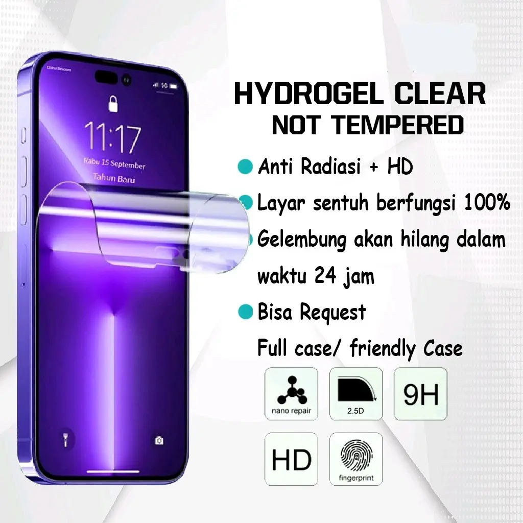 HYDROGEL Semua Tipe HP - Anti Gores Hydrogel - Not Tempered Glass Handphone Layar