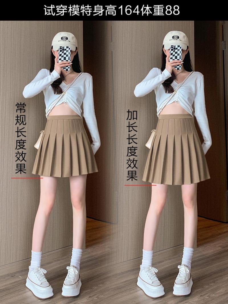 Product Introduction of Chân Váy Xếp Ly, Chân Váy Đồng Phục JK, Chân Váy Nửa, Chân Váy Mùa Xuân / Mùa Hè, Eo Co Giãn, Kéo Dài, Quần An Toàn, Có Khóa Kéo 15
