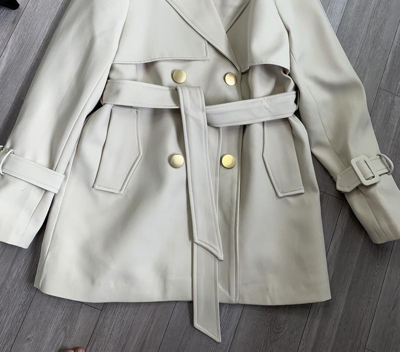 Áo măng tô kaki HINSTORE áo trenchcoat nữ dáng lửng chất dầy dặn thắt đai tay 172 Jacket Top 6