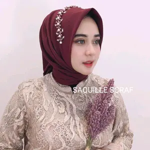 SEGIEMPAT PAYET MUTIARA PAKET 10PCS Mewah Square Muslim Jilbab Kerudung Nyaman Polycotton Polycotton Instan