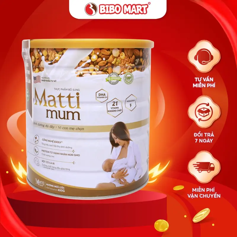 Sữa Hạt Matti Mum Lợi Sữa Cho Mẹ Sau Sinh 650g - Tăng Cường Tiết Sữa, Bổ Sung Vitamin Và Khoáng Chất, Protein 0