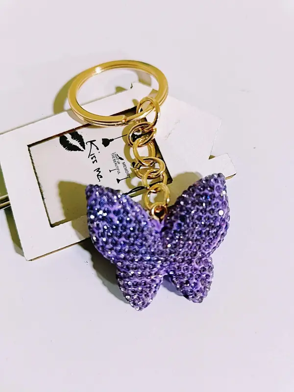 Cute Butterfly Design Keychain, Rhinestone Decor Keychain for Women & Girls, Fashion Accessories for Bag Decoration, Trendy All-match & Exquisite Keychain for Birthday Gift 3