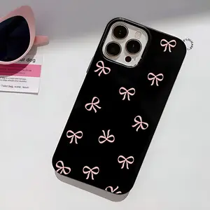 Full Screen Bow Smooth Jelly Silikon - Softcase/Casing Hp Compatible For Iphone 11 13 12 14 15 16 17 17AIR Pro Max  Xr Xs Max 7 8 6 6 S Plus 7plus 8plus Se Casing Pelindung Handphone RCI556