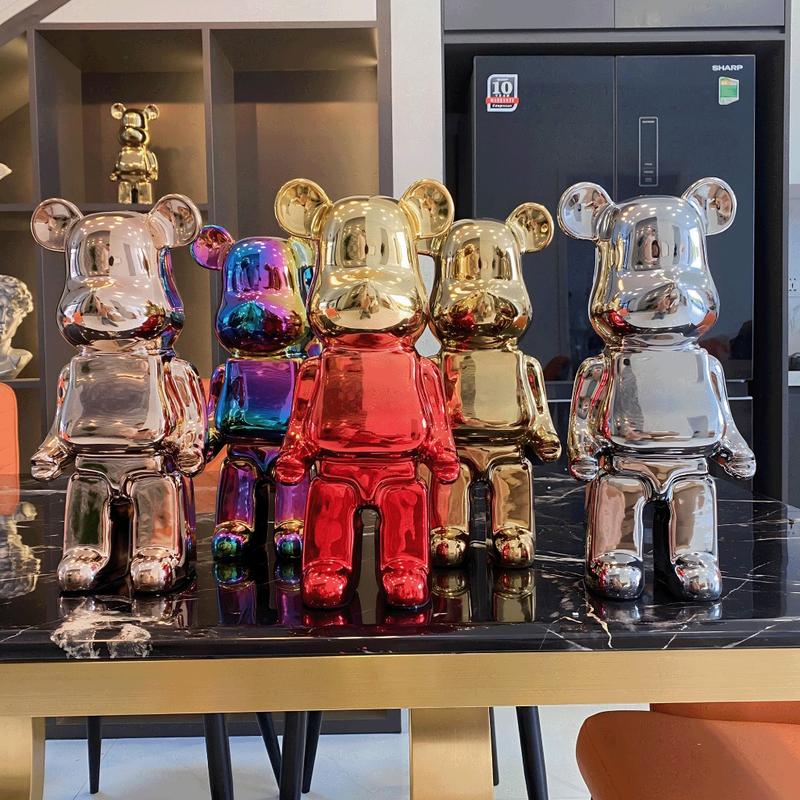  Mô hình Gấu BearBrick 35cm Mạ Điện Bóng Gương - Trang Trí Nhà Cửa Phòng Ngủ Phòng Khách Decor Tủ Kệ Decor Spa Salon Quà Tặng Ý Nghĩa Quà Tặng Sinh Nhật Tân Gia 