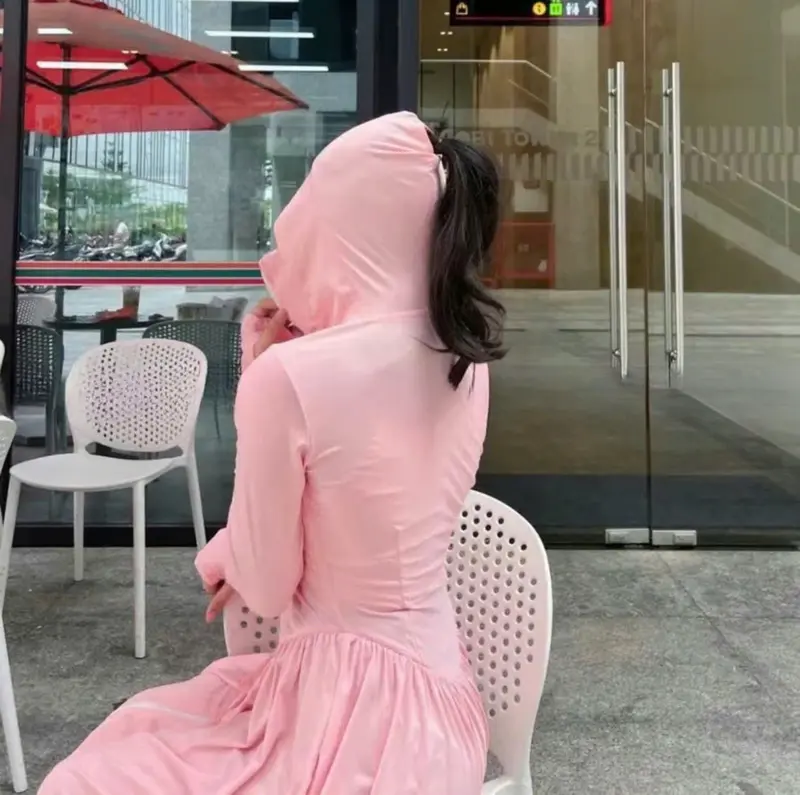 (2 Lớp) Áo Chống Nắng Dài Toàn Thân 2 Lớp Chất Thun Mát Dáng Váy Xoè Thời Trang 7