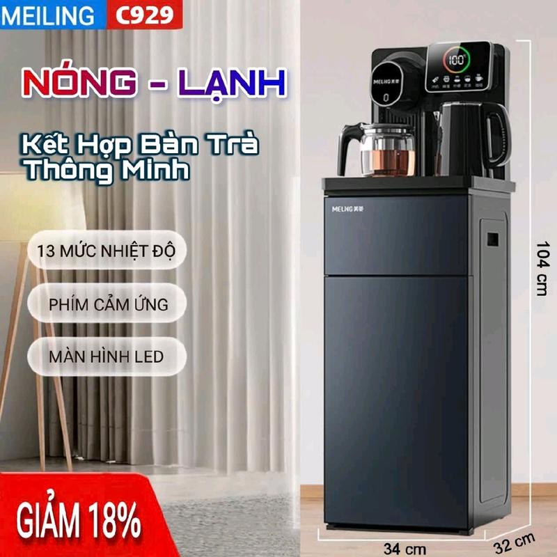 Cây Nước Nóng Lạnh MEILING-C929 Cao Cấp, Kết Hợp Bàn Pha Trà Thông Minh