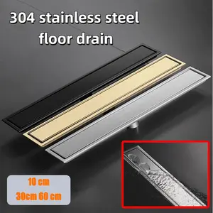 Smart Floor Drain Stainless 304 30CM 60CM Filter Samping Got Tile Insert Anti Banjir dan Serangga Emas Hitam
