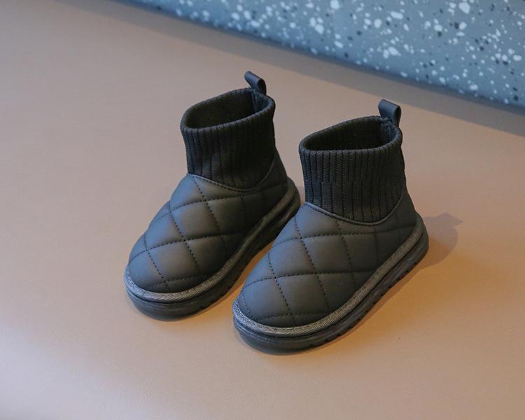 Product Introduction of Children's snow boots for winter, boys' short boots with thick fleece, girls' cotton boots, socks, big children's sports shoes 9