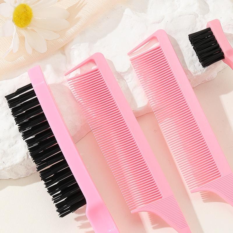 Professional Durable Flexible Hair Comb Set, 4 Counts Rat Tail Combs and Hair Brush, Hair Styling Combs Hair Brushes for Women, Girls, Men, Stylists 1
