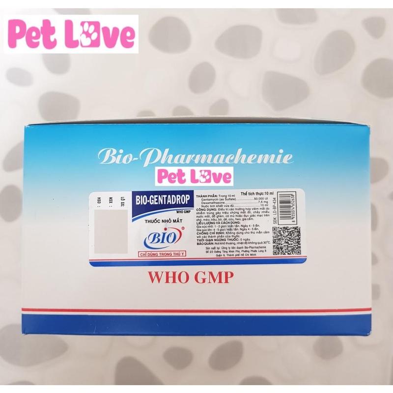 1 hộp (20 chai) nhỏ mắt chó mèo Bio Gentadrop 0