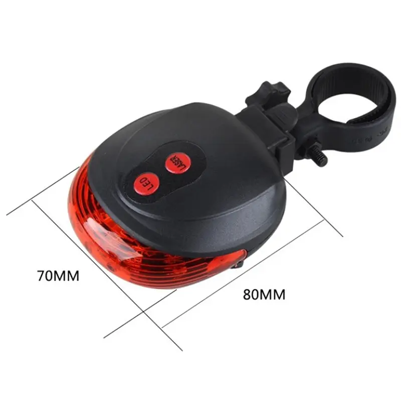 Đèn nhấp nháy cảnh báo an toàn đuôi xe đạp, 2 laser và 5 đèn LED, cho xe đạp đi xe đạp phía sau 5