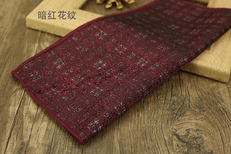 Product Introduction of 23cm Classic Retro Light Gold Champagne Coffee Pocket Square Cashew Pattern Jacquard Handkerchief Accessories for Men Business Gift Suit Banquet Wedding 22