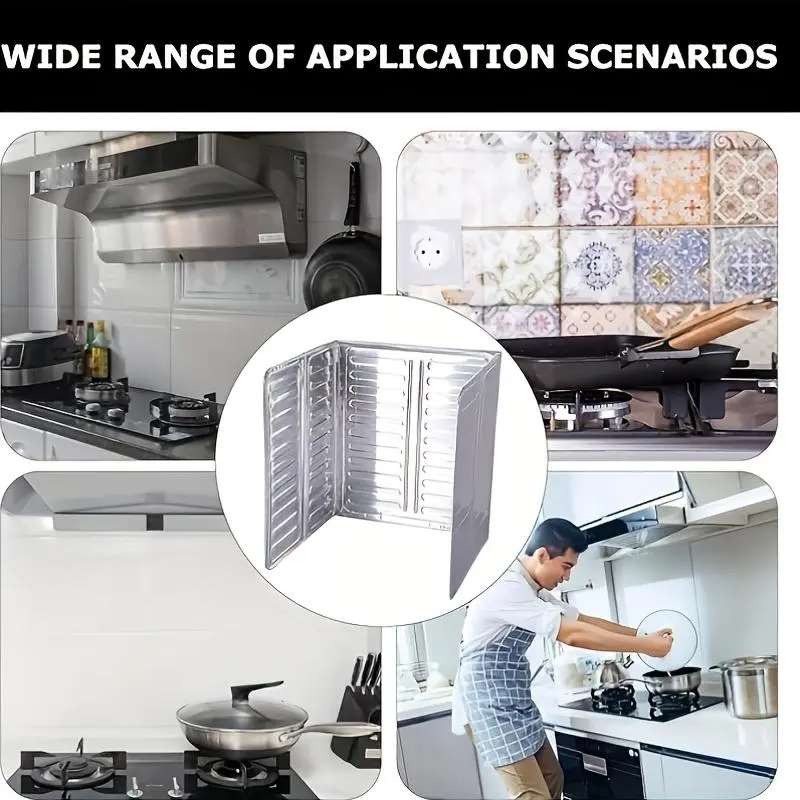 Kitchen Stove Splash Guard, 1 Count Foldable Non Stick Heat-resistant Splash Guard, Stove Top Protector, Home Care Supplies 4