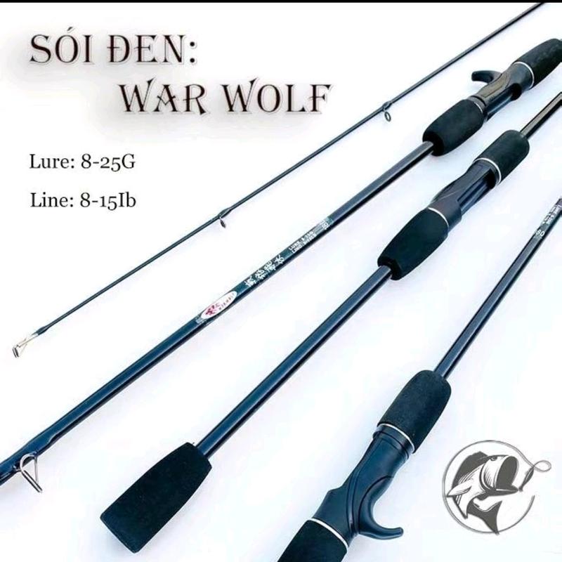  Cần câu lure sói đen kiểu đứng và ngang carbon    không kèm máy   