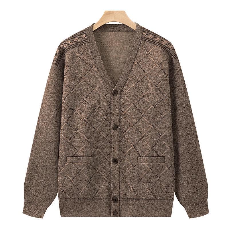 Áo khoác trung niên nam, áo len cho bố chất liệu dệt kim Menswear Shirt