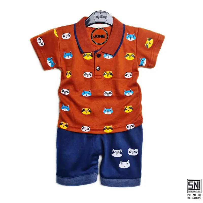 BAJU BAYI LAKI LAKI SETELAN ANAK COWO LUCU STELAN COWOK 6 12 BULAN KEREN TRENDY KEKINIAN KERAH WANGKI HEWAN 1