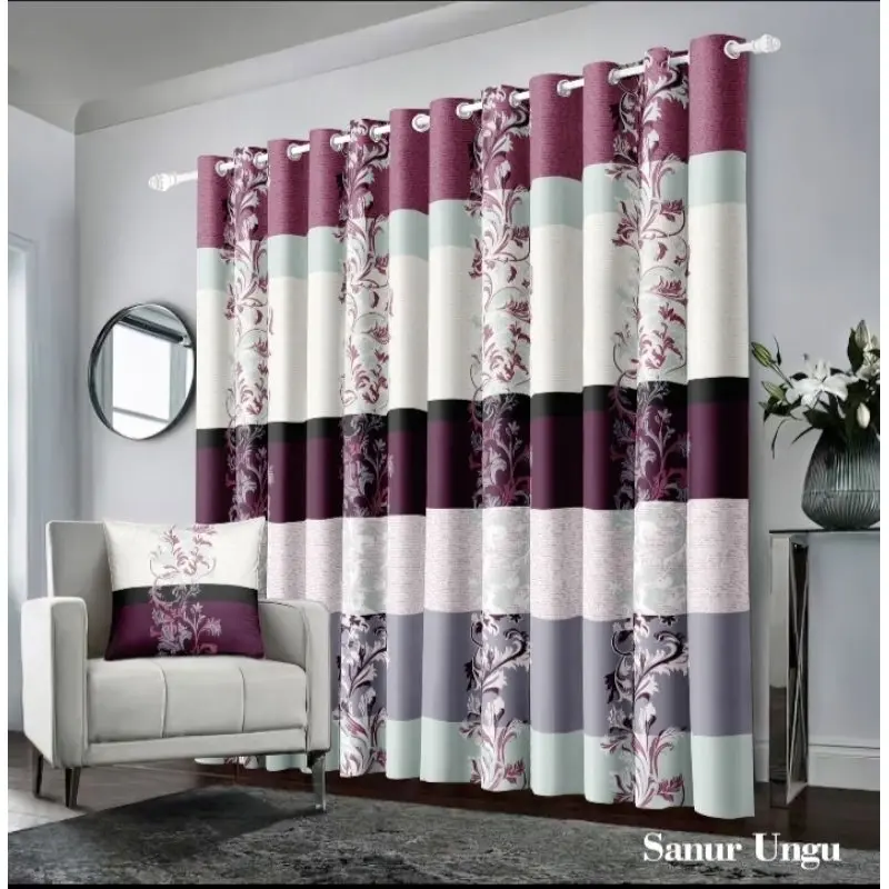 Gorden smokring motif sultan elegan murah 12 Ring/gordyn  smokring 12 Ring Free Tali Bunga Jendela Pintu Curtain gorden  serut 1