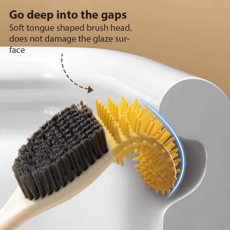 Product Introduction of Toilet Brush Household Cleaning Bathroom Accessories Long Handle Wall Mounted Cartoon Duck Creative Space Saving Toilet Brush 12