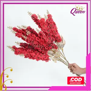 Delphinium Spring Cabang 3 Artificial Bunga Imitasi Flower Hyacinth Tanaman Palsu Tangkai Panjang Hiasan Dekorasi Pernikahan Pelaminan Aksesoris Ruangan Rumah Ruang Tamu Cafe Artifisial Murah Premium Import