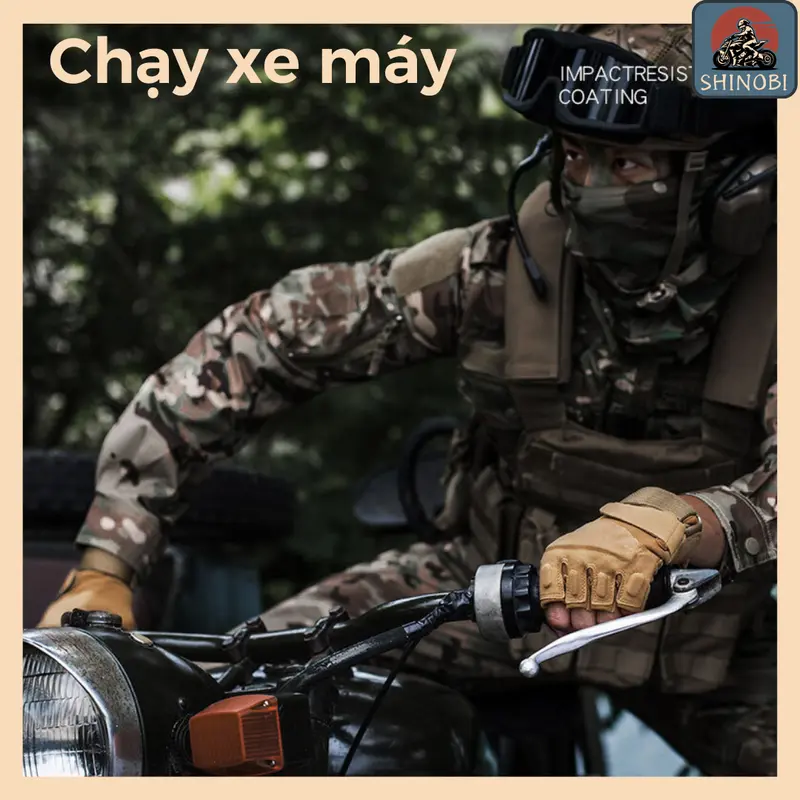 Găng tay chiến thuật Blackhawk, bao tay đi phượt chất liệu dày dặn cực ôm tay, chống nắng, chống trượt hiệu quả SHINOBI 7