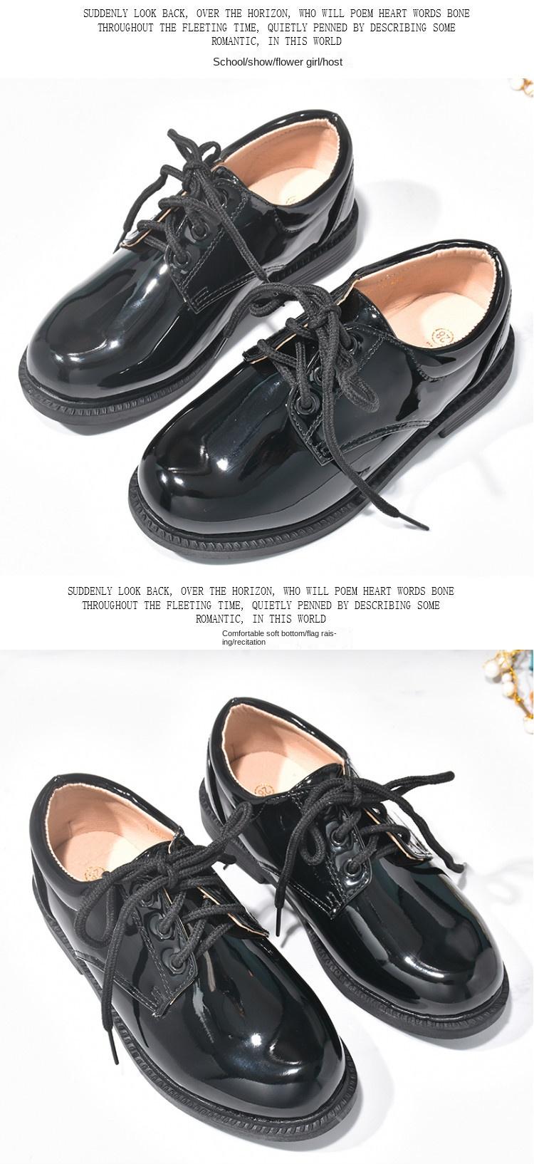 Product Introduction of White Boys' Leather Shoes Preppy Style Campus Chorus Performance Shoes Middle and Large Children Students with Suit Dress Shoes 12