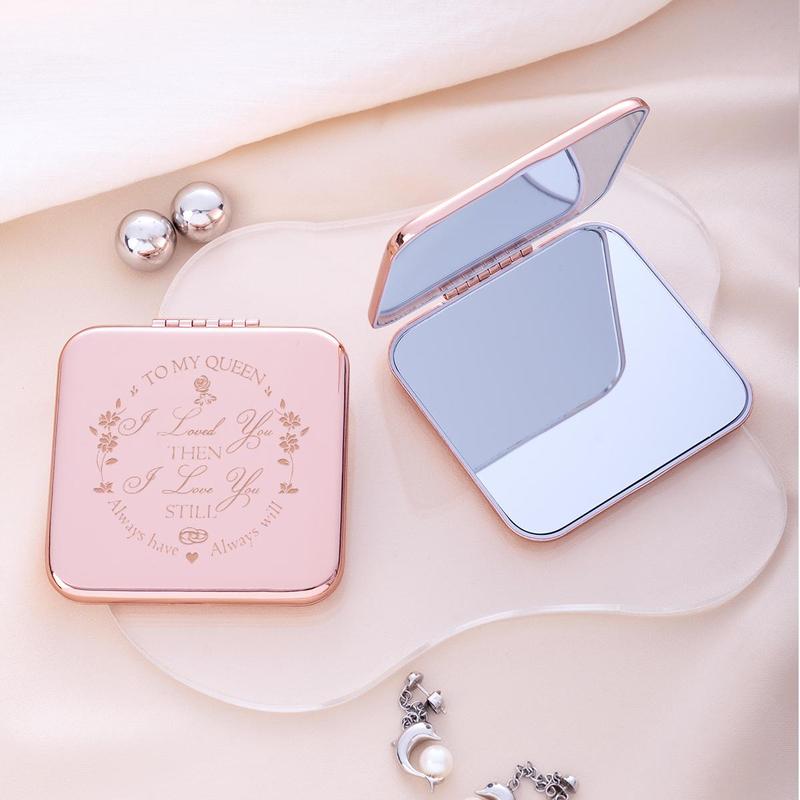 Product Introduction of Portable Makeup Mirror, Mini Compact Makeup Mirrors for  Birthday, Christmas, New Year, Thanksgiving, Grandparents, Mom, Friends, Aunts, Niece Commemorative Gifts 5