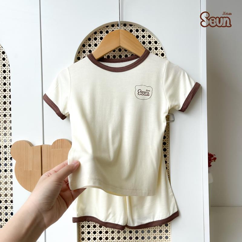 Bộ cộc tay cho bé trai bé gái cotton lụa mát lạnh 8kg đến 35kg bộ mặc nhà set mặc nhà đồ bộ cho bé SEUNKIDS set đồ  bé gái