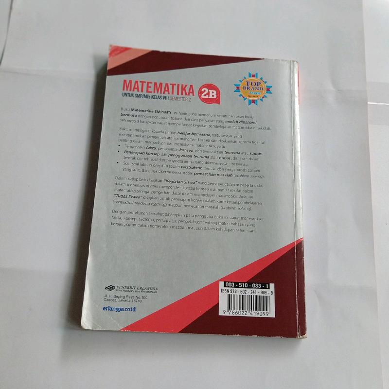 BUKU MATEMATIKA SMP MTS KLS VIII 2B K13 M CHOLIK ADINAWAN ERLANGGA Soft Cover 5