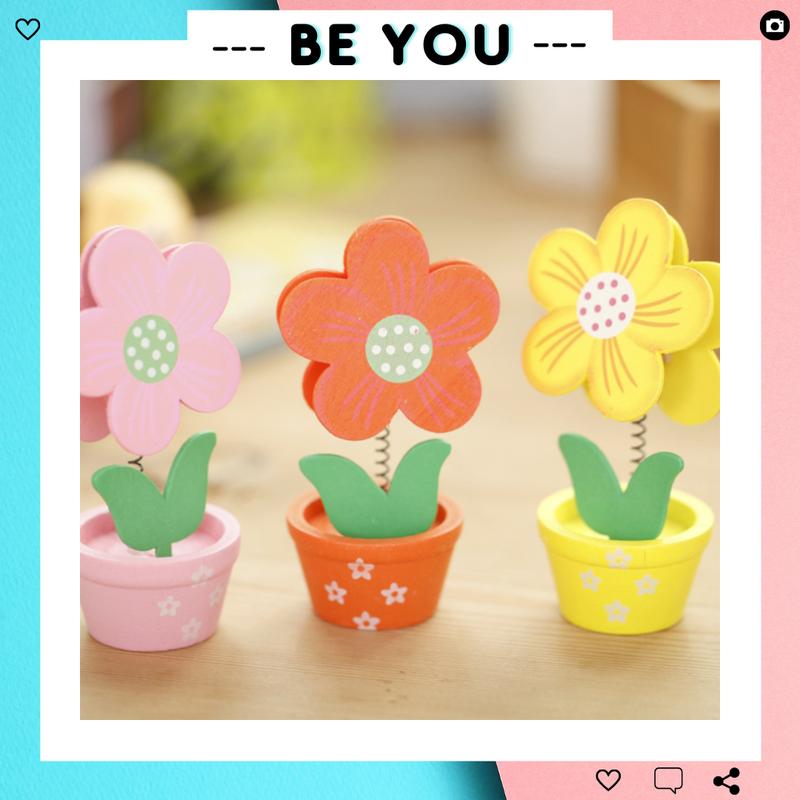 Kẹp ảnh, Kẹp Giấy Ghi Chú Hình Chậu Hoa Trang Trí Bàn Làm Việc - BEYOU