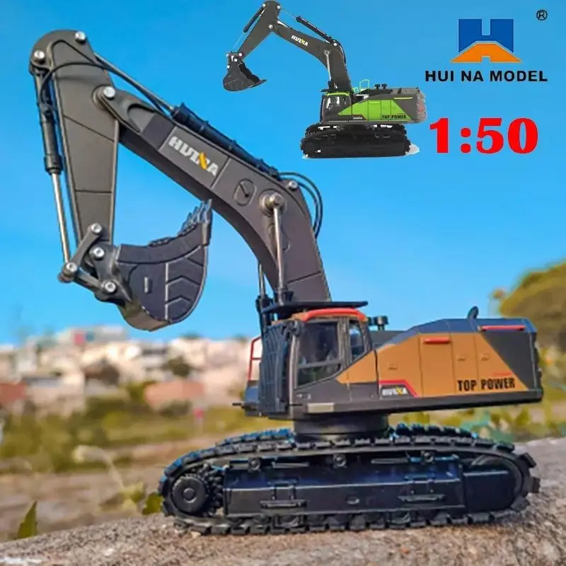 Excavator Huina 1721 Diecast Mainan Eksavator Anak Skala 1/50 - 1721 Hijau - 1721 Kuning -1722 -1723 Hijau
