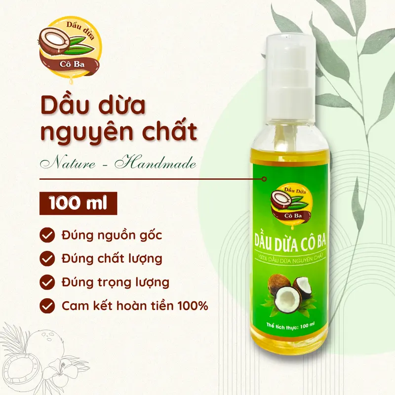 Dầu dừa tinh luyện nguyên chất 100% an toàn khi sử dụng 3