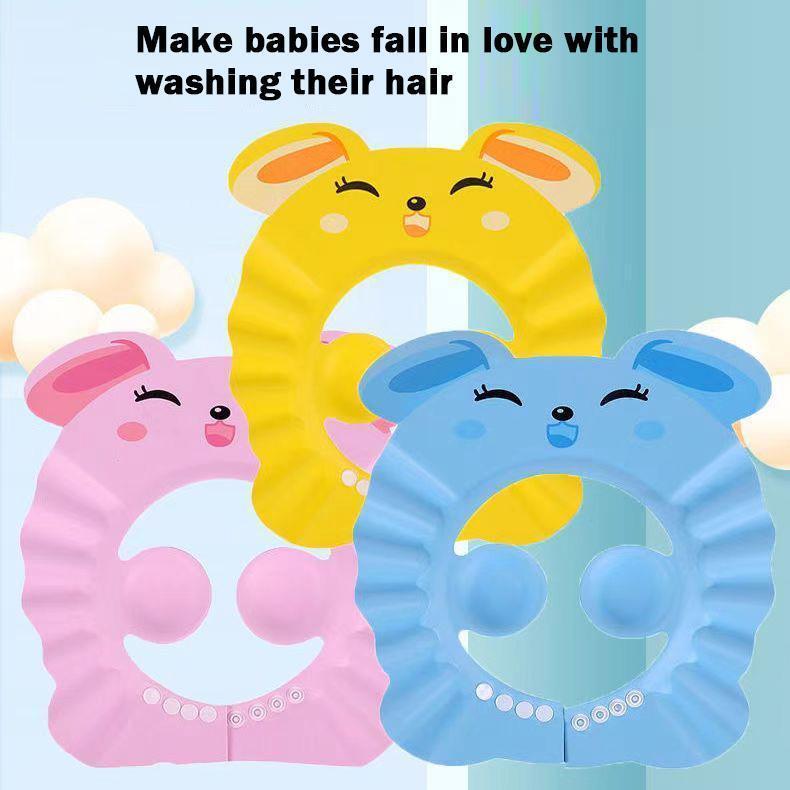 Product Introduction of Portable and adjustable baby shampoo shower cap with built-in ear protection for a worry-free bath time experience. 44