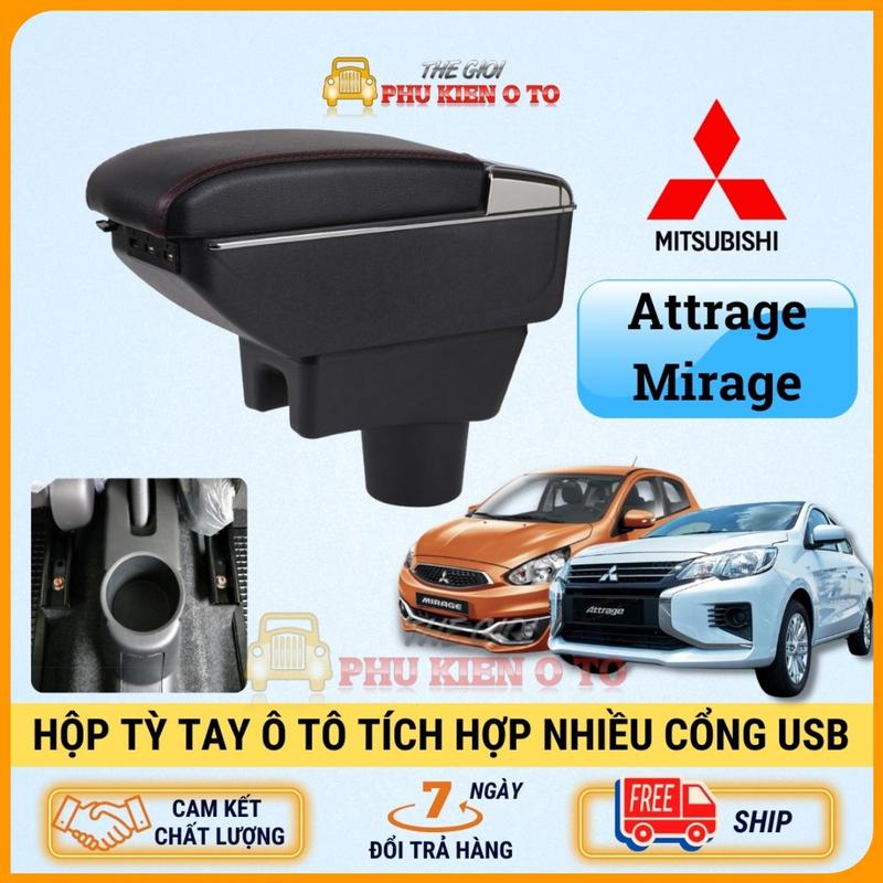 Hộp tỳ tay ô tô xe Mitsubishi Attrage và Mirage tích hợp cổng USB